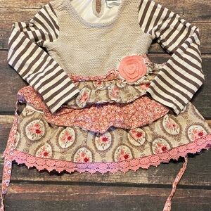 Counting Daisies Striped and Floral Kids Sweater/Top with Pink Accents Size 6